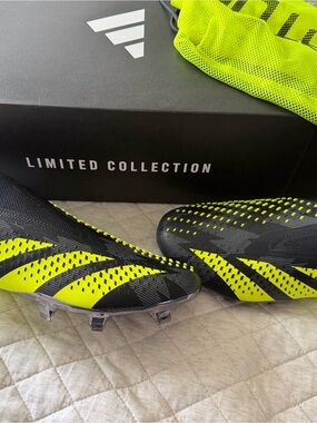 adidas Black & Neon Yellow Men's Athletic Soccer Cleats